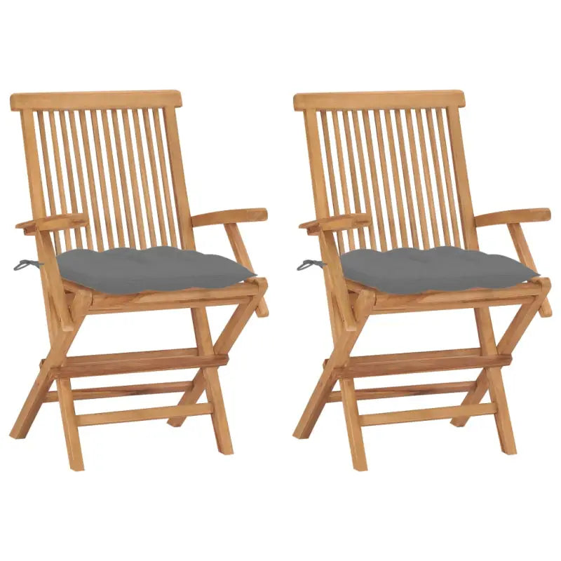 Fijn geschuurde houten tuinstoelen set voor terras en tuin - Grijs / 2 - Tuinstoelen