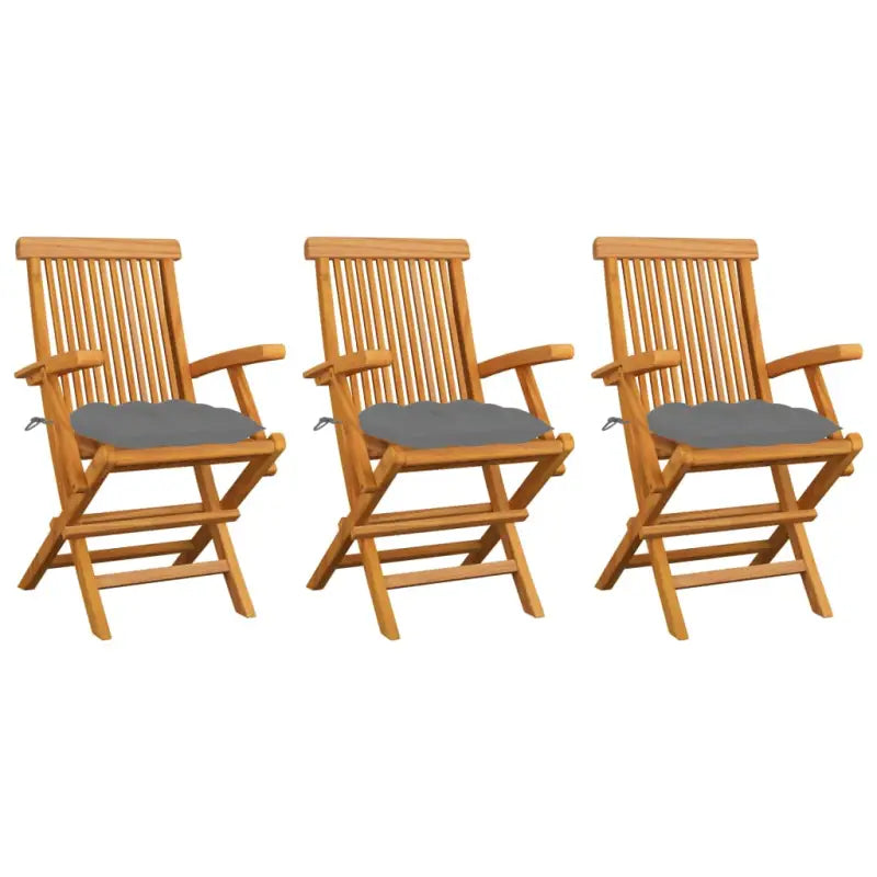 Fijn geschuurde houten tuinstoelen set voor terras en tuin - Grijs / 3 - Tuinstoelen