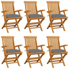Fijn geschuurde houten tuinstoelen set voor terras en tuin - Grijs / 6 - Tuinstoelen