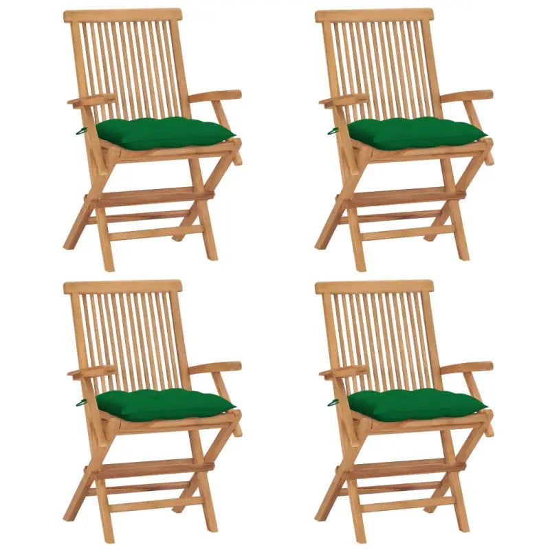 Fijn geschuurde houten tuinstoelen set voor terras en tuin - Groen / 4 - Tuinstoelen