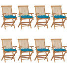 Fijn geschuurde houten tuinstoelen set voor terras en tuin - lichtblauw / 8 - Tuinstoelen