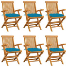 Fijn geschuurde houten tuinstoelen set voor terras en tuin - lichtblauw / 6 - Tuinstoelen
