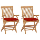 Fijn geschuurde houten tuinstoelen set voor terras en tuin - Rood / 2 - Tuinstoelen