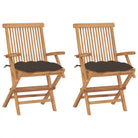 Fijn geschuurde houten tuinstoelen set voor terras en tuin - Taupe / 2 - Tuinstoelen