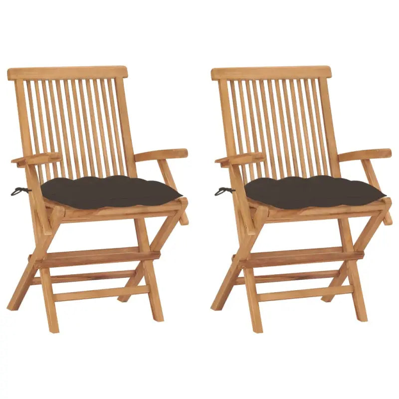 Fijn geschuurde houten tuinstoelen set voor terras en tuin - Taupe / 2 - Tuinstoelen