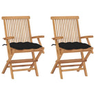 Fijn geschuurde houten tuinstoelen set voor terras en tuin - Zwart / 2 - Tuinstoelen