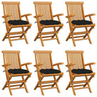 Fijn geschuurde houten tuinstoelen set voor terras en tuin - Zwart / 6 - Tuinstoelen