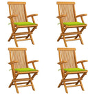 Fijn geschuurde houten tuinstoelen set voor tuin en terras - Heldergroen / 4 - Tuinstoelen