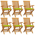 Fijn geschuurde houten tuinstoelen set voor tuin en terras - Heldergroen / 6 - Tuinstoelen