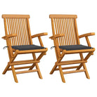Fijn geschuurde houten tuinstoelen set voor tuin en terras - Antraciet / 2 - Tuinstoelen