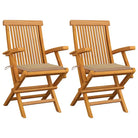 Fijn geschuurde houten tuinstoelen set voor tuin en terras - Beige / 2 - Tuinstoelen