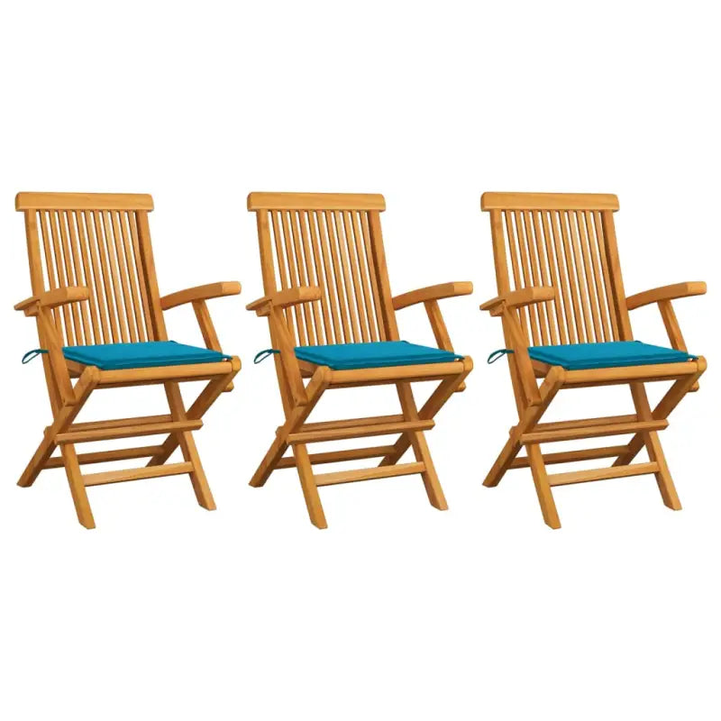 Fijn geschuurde houten tuinstoelen set voor tuin en terras - Blauw / 3 - Tuinstoelen