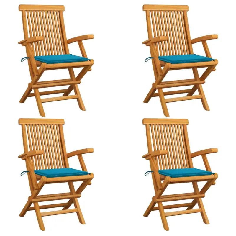 Fijn geschuurde houten tuinstoelen set voor tuin en terras - Blauw / 4 - Tuinstoelen