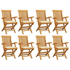 Fijn geschuurde houten tuinstoelen set voor tuin en terras - Crème / 8 - Tuinstoelen