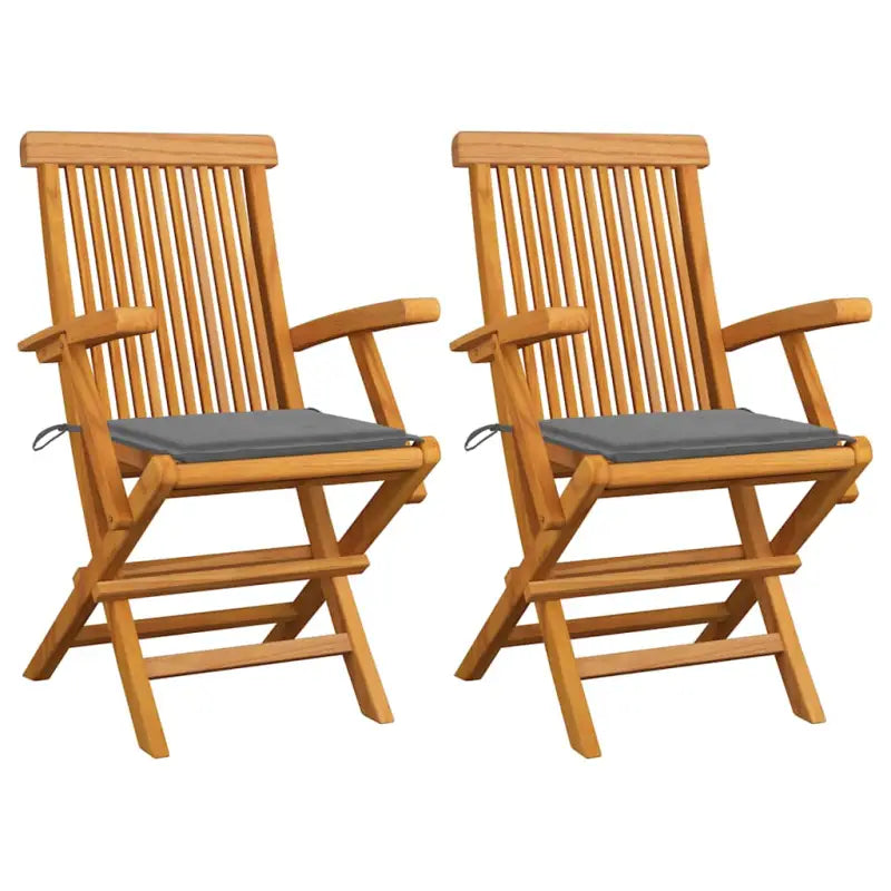 Fijn geschuurde houten tuinstoelen set voor tuin en terras - Grijs / 2 - Tuinstoelen