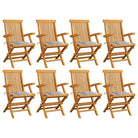 Fijn geschuurde houten tuinstoelen set voor tuin en terras - Grijs ruitpatroon / 8 - Tuinstoelen