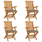Fijn geschuurde houten tuinstoelen set voor tuin en terras - Grijs / 4 - Tuinstoelen