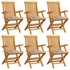 Fijn geschuurde houten tuinstoelen set voor tuin en terras - Grijs ruitpatroon / 6 - Tuinstoelen