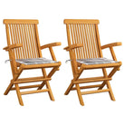 Fijn geschuurde houten tuinstoelen set voor tuin en terras - Grijs ruitpatroon / 2 - Tuinstoelen