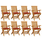 Fijn geschuurde houten tuinstoelen set voor tuin en terras - Rood / 8 - Tuinstoelen