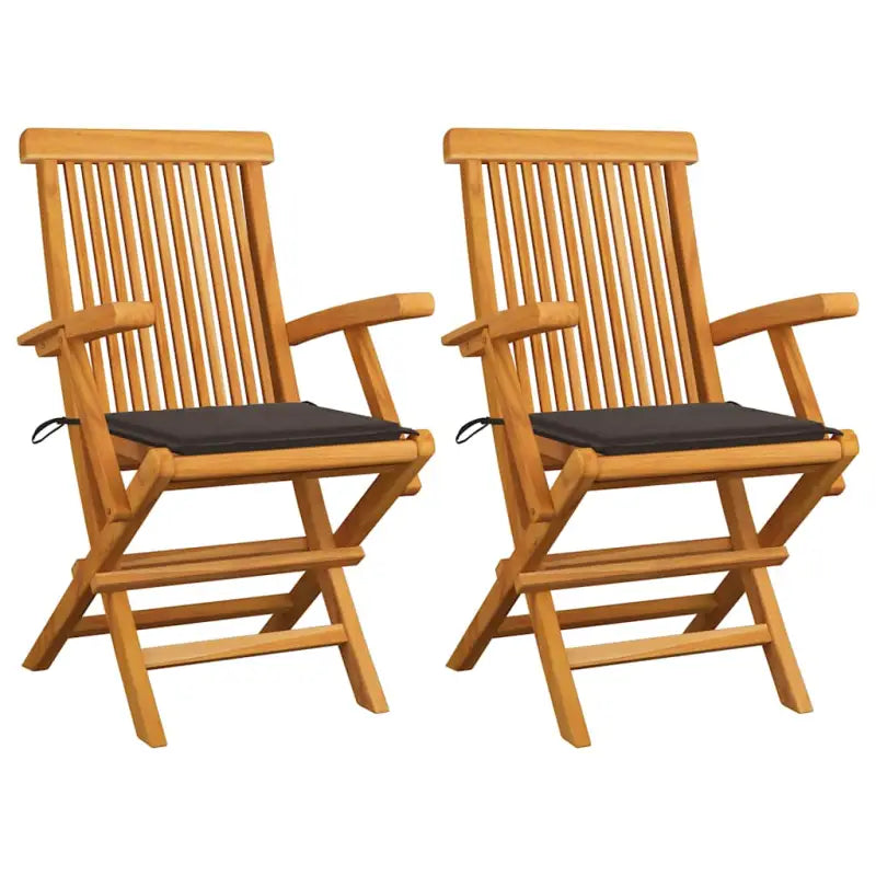 Fijn geschuurde houten tuinstoelen set voor tuin en terras - Taupe / 2 - Tuinstoelen