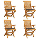Fijn geschuurde houten tuinstoelen set voor tuin en terras - Taupe / 4 - Tuinstoelen
