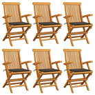 Fijn geschuurde houten tuinstoelen set voor tuin en terras - Taupe / 6 - Tuinstoelen