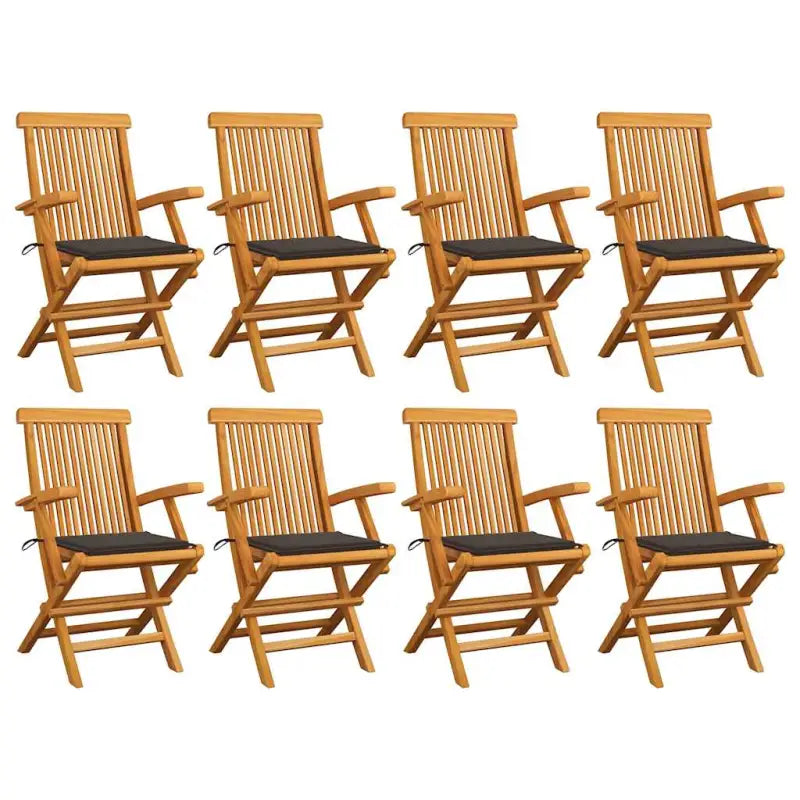 Fijn geschuurde houten tuinstoelen set voor tuin en terras - Taupe / 8 - Tuinstoelen