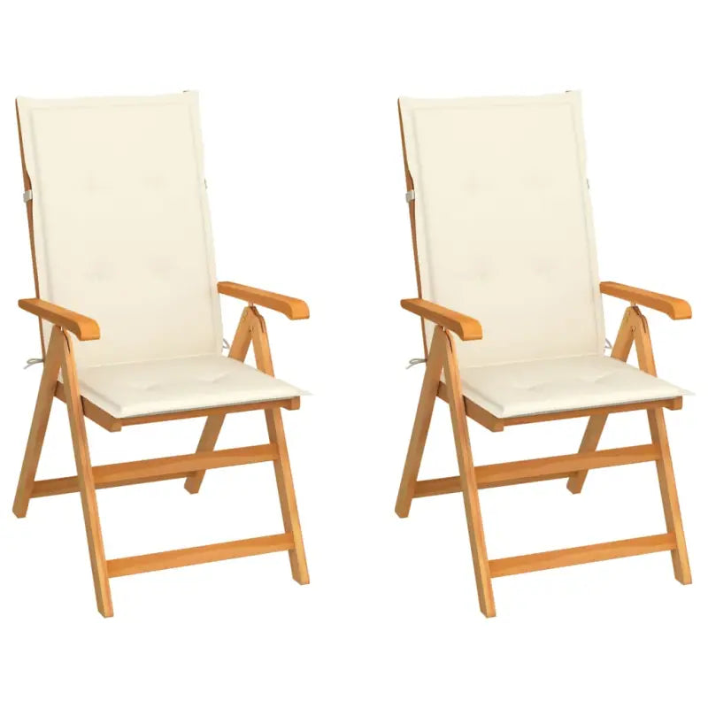 Fijn geschuurde houten tuinstoelen voor ontspanning en gezelligheid - Crème / 2 - Tuinstoelen