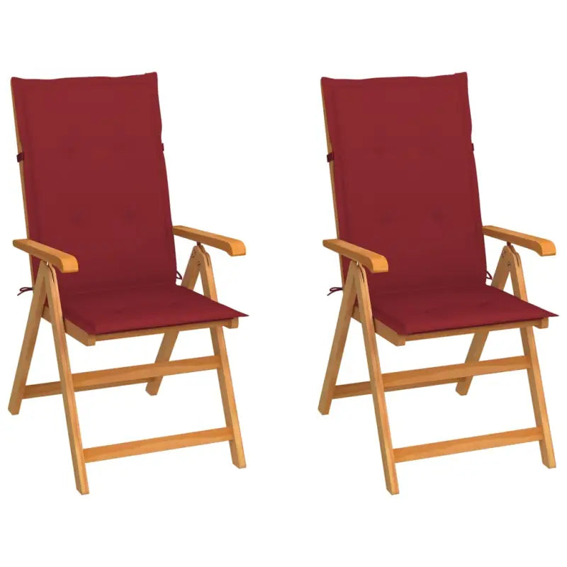 Fijn geschuurde houten tuinstoelen voor ontspanning en gezelligheid - Wijnrood / 2 - Tuinstoelen