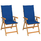 Fijn geschuurde houten tuinstoelen voor ontspanning en gezelligheid - koningsblauw / 2 - Tuinstoelen