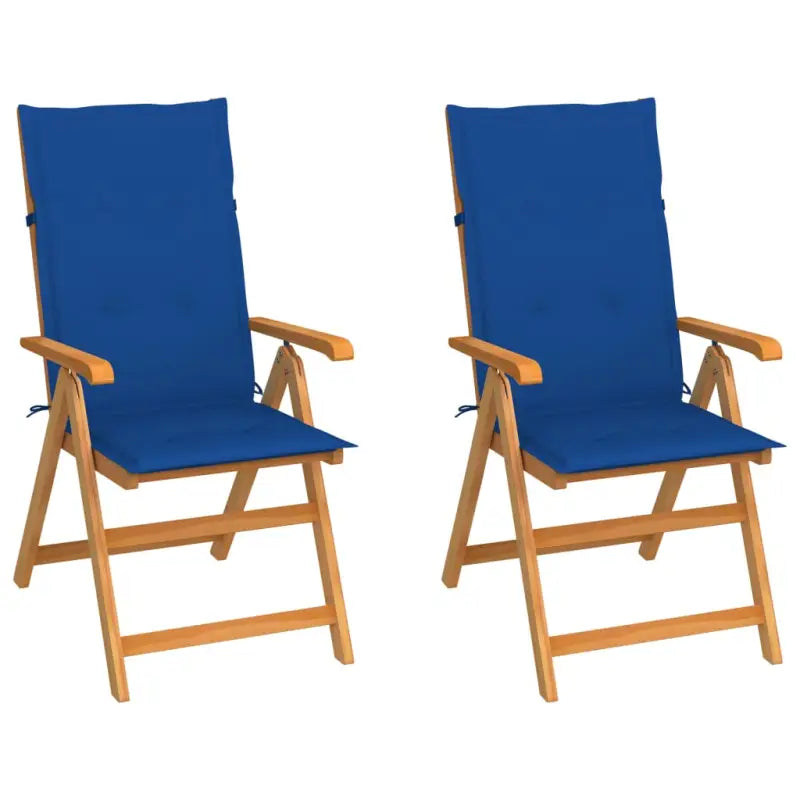 Fijn geschuurde houten tuinstoelen voor ontspanning en gezelligheid - koningsblauw / 2 - Tuinstoelen