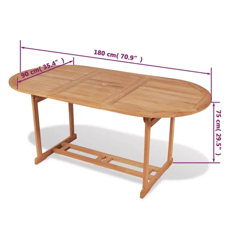 Fijn geschuurde houten tuintafel voor buiten met klassiek ontwerp - Tuintafels