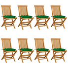 Fijn geschuurde Inklapbare Houten Tuinstoelen met Elegant Design - Groen / 8 - Tuinstoelen