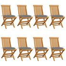 Fijn geschuurde Inklapbare Houten Tuinstoelen met Elegant Design - Grijs / 8 - Tuinstoelen