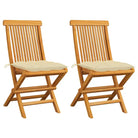 Fijn geschuurde Inklapbare Houten Tuinstoelen met Elegant Design - Crème / 2 - Tuinstoelen