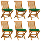 Fijn geschuurde Inklapbare Houten Tuinstoelen met Elegant Design - Groen / 6 - Tuinstoelen