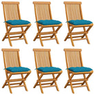 Fijn geschuurde Inklapbare Houten Tuinstoelen met Elegant Design - lichtblauw / 6 - Tuinstoelen