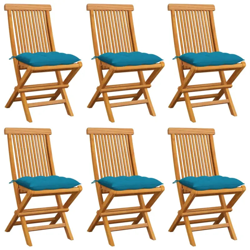 Fijn geschuurde Inklapbare Houten Tuinstoelen met Elegant Design - lichtblauw / 6 - Tuinstoelen