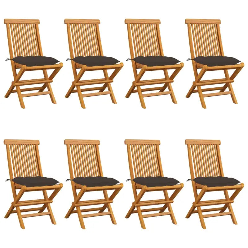 Fijn geschuurde Inklapbare Houten Tuinstoelen met Elegant Design - Taupe / 8 - Tuinstoelen