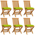 Fijn geschuurde Inklapbare Houten Tuinstoelen met Elegant Design - Heldergroen / 6 - Tuinstoelen