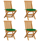 Fijn geschuurde Inklapbare Houten Tuinstoelen met Elegant Design - Groen / 4 - Tuinstoelen