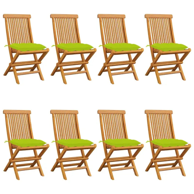 Fijn geschuurde Inklapbare Houten Tuinstoelen met Elegant Design - Heldergroen / 8 - Tuinstoelen