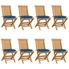 Fijn geschuurde Inklapbare Houten Tuinstoelen met Elegant Design - Blauw / 8 - Tuinstoelen