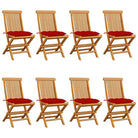 Fijn geschuurde Inklapbare Houten Tuinstoelen met Elegant Design - Rood / 8 - Tuinstoelen