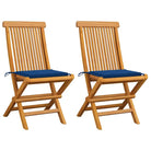 Fijn geschuurde inklapbare houten tuinstoelen met elegant ontwerp - koningsblauw / 2 - Tuinstoelen
