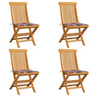 Fijn geschuurde inklapbare houten tuinstoelen met elegant ontwerp - Rood ruitpatroon / 4 - Tuinstoelen