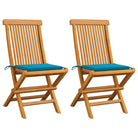 Fijn geschuurde inklapbare houten tuinstoelen met elegant ontwerp - Blauw / 2 - Tuinstoelen