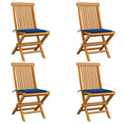 Fijn geschuurde inklapbare houten tuinstoelen met elegant ontwerp - koningsblauw / 4 - Tuinstoelen
