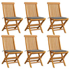 Fijn geschuurde inklapbare houten tuinstoelen met elegant ontwerp - Grijs / 6 - Tuinstoelen
